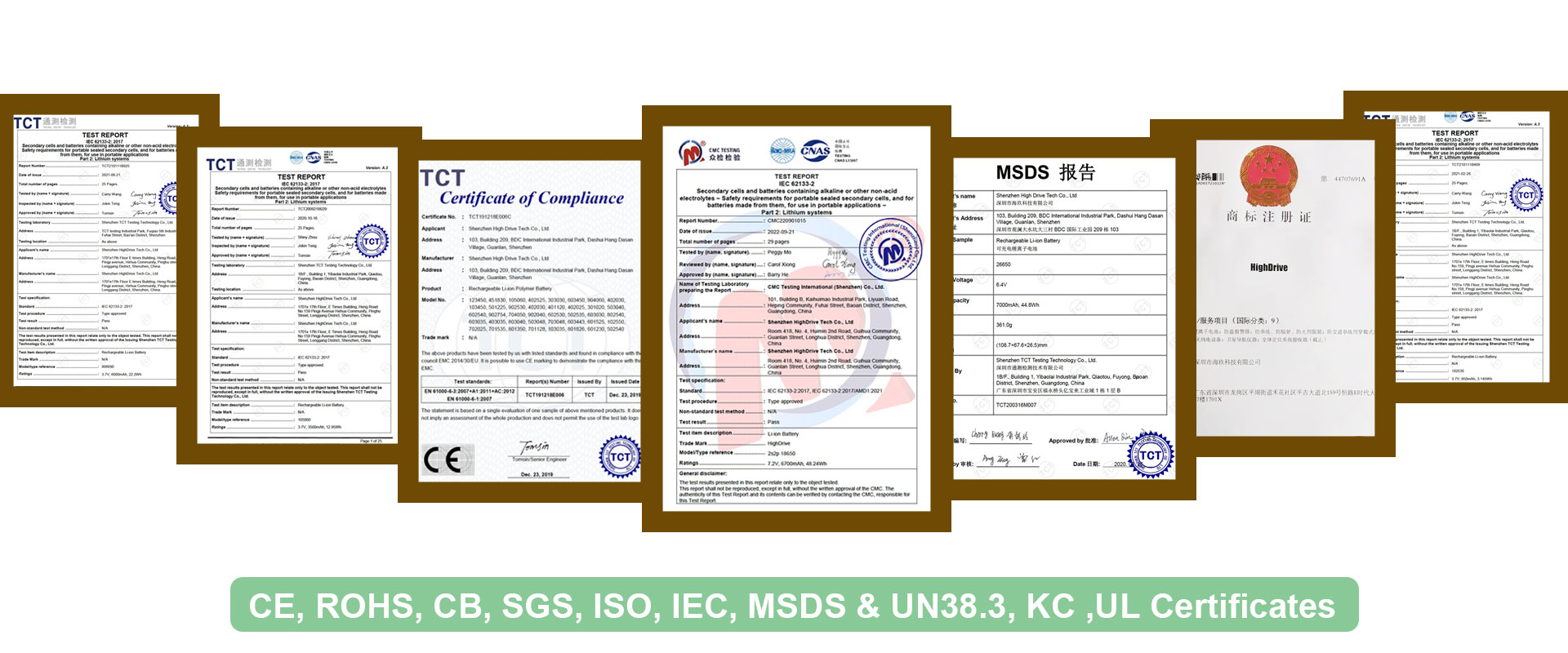 Highdrivebattery Certificates